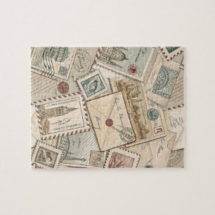 Vintage Postage Stamps Quebra-cabeça