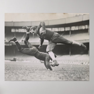 Vintage poster de futebol, caverna de homem branco