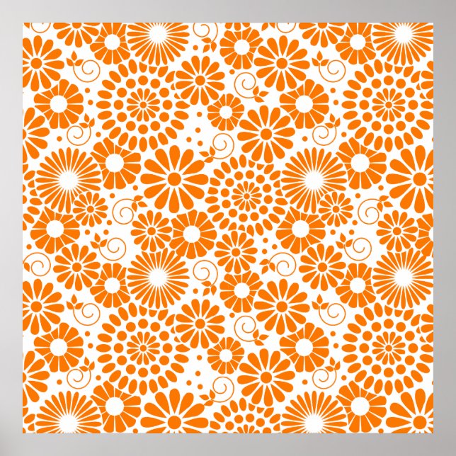 Vintage Poster de laranja floral (Frente)