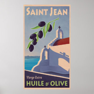 Vintage Poster de viagens de azeite grego
