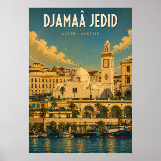 Vintage poster : Djamaâ Jedid - Alger - Algérie