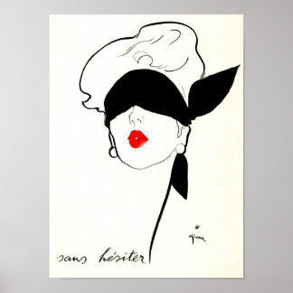 Vintage, Poster francesa, mulher cega