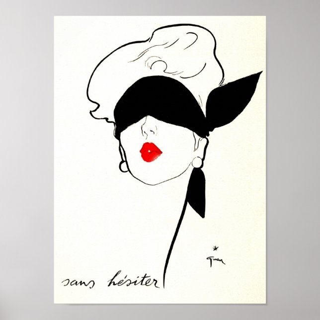 Vintage, Poster francesa, mulher cega (Frente)