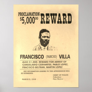 Vintage - Poster Pancho Villa Premiado