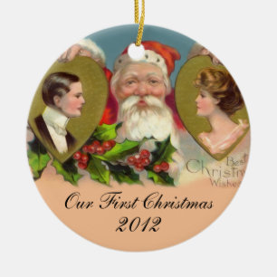 Vintage Primeiro Ornamento de Natal