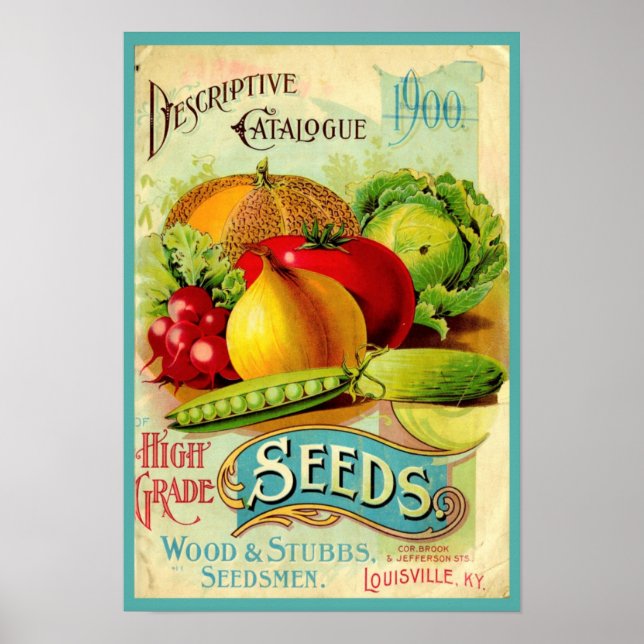 Vintage Produce Seeds Poster (Frente)