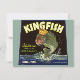 Vintage Product Can Label Art, Kingfish Asparagus