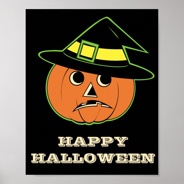 Vintage Pumpkin Witch Poster (Frente)