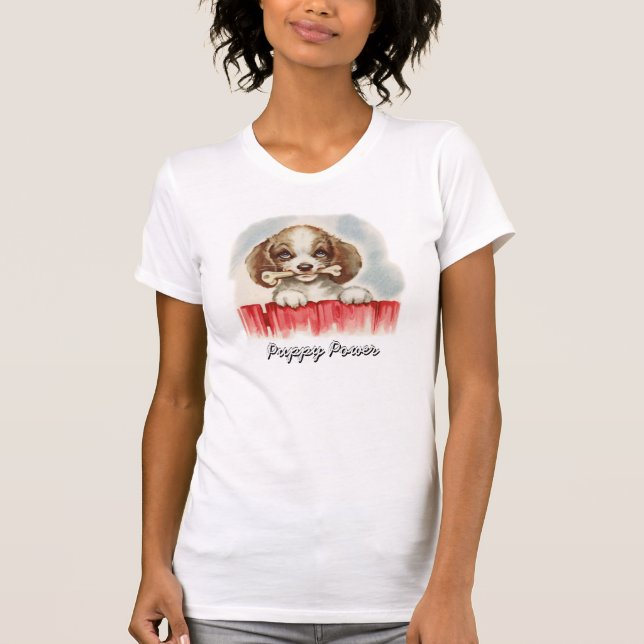 Vintage Puppy e Bone T-Shirt (Frente)
