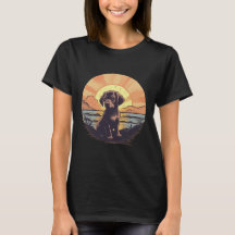 Vintage Puppy na camiseta Sunset