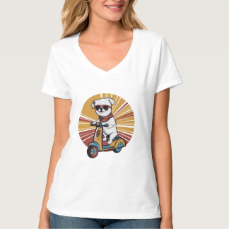 Vintage Puppy na camiseta Sunset
