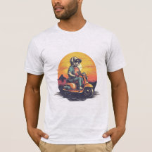 Vintage Puppy Ride a Scooper T-shirt