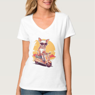 Vintage Puppy Ride uma camiseta Patinete