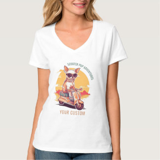 Vintage Puppy Ride uma camiseta Patinete
