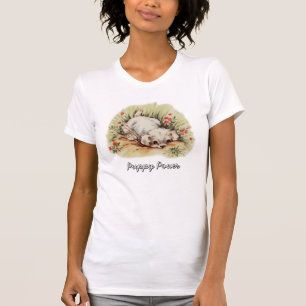Vintage Puppy Tocando em T-Shirt