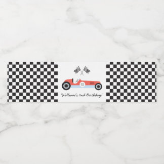 Vintage Race Car Party Água Rótulo da garrafa
