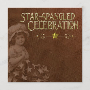 Vintage Red 4 de julho Convites