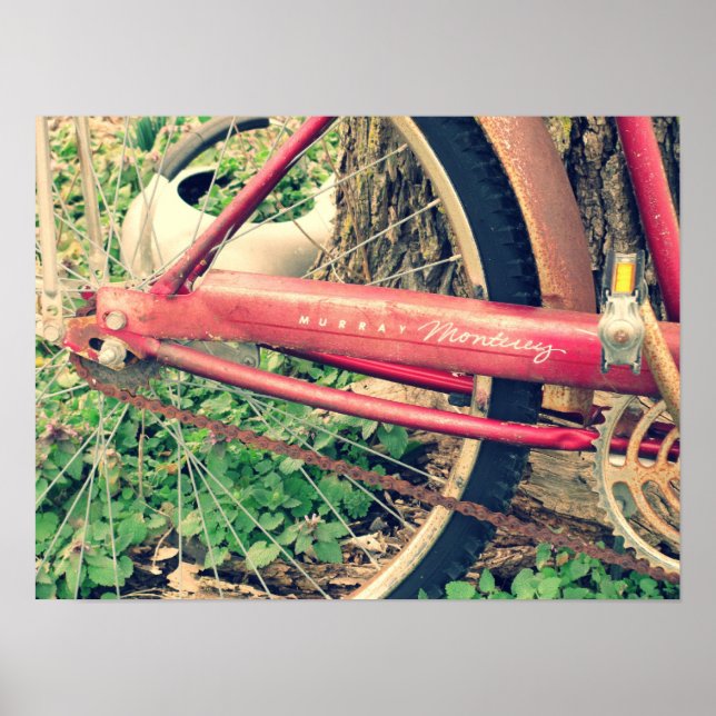 Vintage Red Bicycle Poster (Frente)
