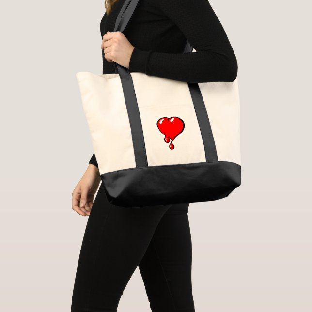 Vintage Red Bleeding Heart Pop Art Bolsa a (Frente (produto))