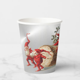 Vintage Red Christmas Elves Holiders Silver Party