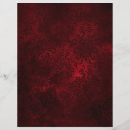 Vintage Red Damask Patterno Scrapbook Ephemera