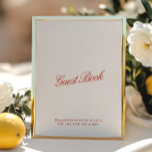 Vintage Red & Ivory Wedest Sign<br><div class="desc">Infundida com o alure vintage e uma mistura suave de vermelho e marfim, esta design exumenta um charme caloroso e convidativo para sua celebração. Direciona gentilmente seus convidados ao livro de hóspedes, convidando-os a deixar mensagens sentidas e capturar memórias de seu dia especial. Personalize este sinal elegante, clique em "Detalhes"....</div>