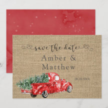 Vintage Red Truck Casamento Salve Os Cartões De Da