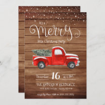 Vintage Red Truck Convite de Natal