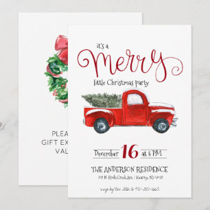 Vintage Red Truck Convite de Natal