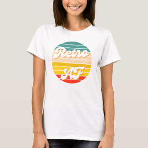 Vintage "Retro AF" Camisa Engraçada Arco-Íris