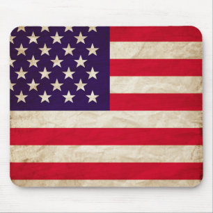 Vintage Retro American Flag Mouse Pad