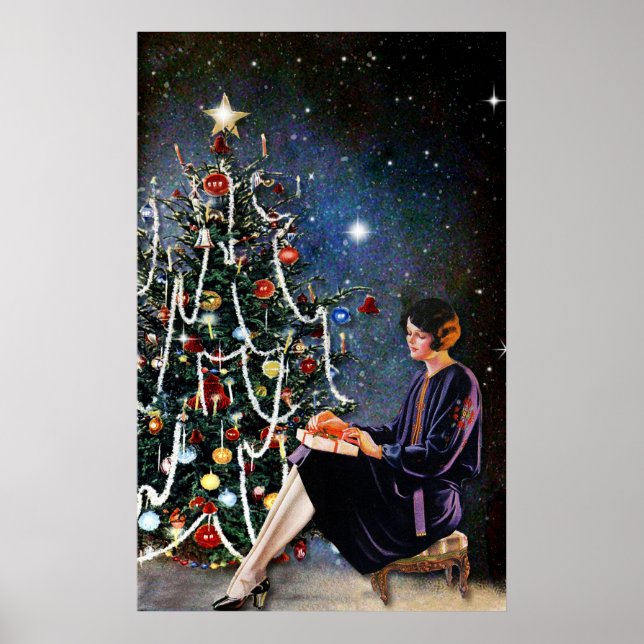 Vintage Retro Christmas Poster (Frente)