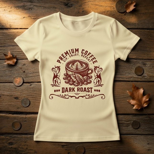 Vintage Retro Coffee Drinker T-Shirt (Criador carregado)