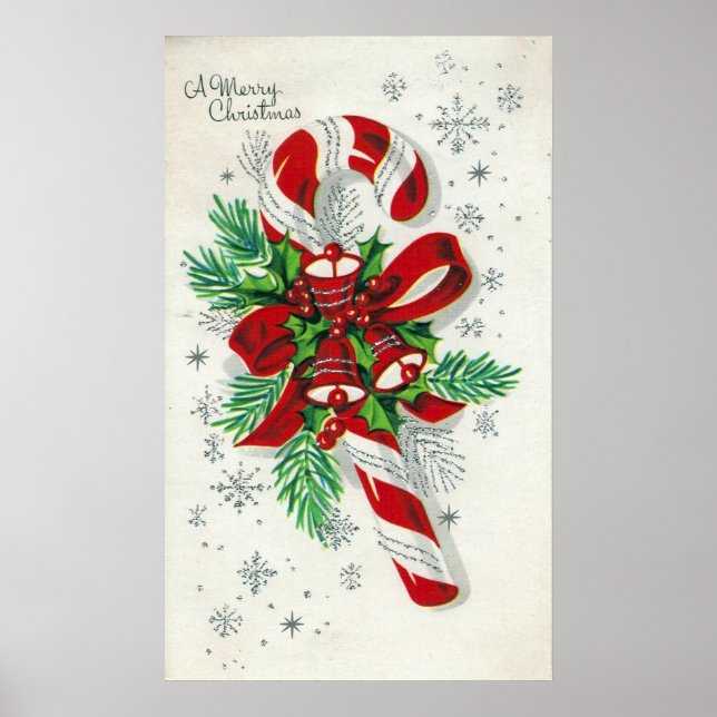 Vintage retro doce poster de Natal (Frente)