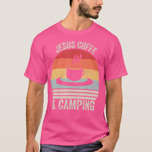 Vintage Retro Jesus Camisa Café Camisa Engraçado C