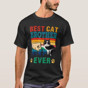 Vintage Retro Melhor Irmão Gato de Sempre Camiseta
