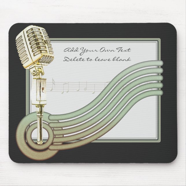 Vintage retro Mic Mousepad do estilo (Frente)