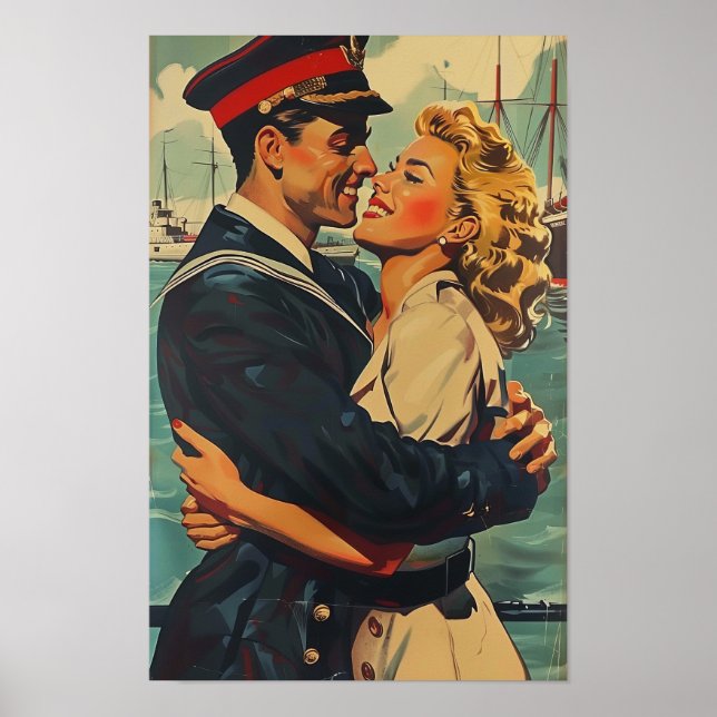 Vintage Retro Modern Abstrato Art Poster (Frente)
