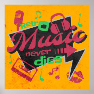 Vintage retro music oitocenta poster