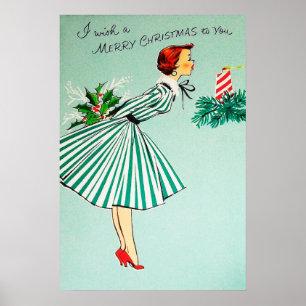 Vintage retro Natal poster