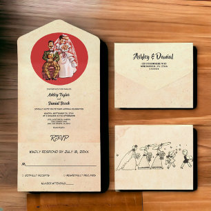 Vintage Retro Old Rustic Casal Casamento