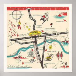 Vintage Retro Reno Impressão Nevada