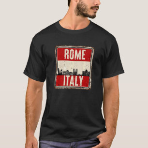 Vintage Retro Roma Itália Skyline Camisetas Gráfic