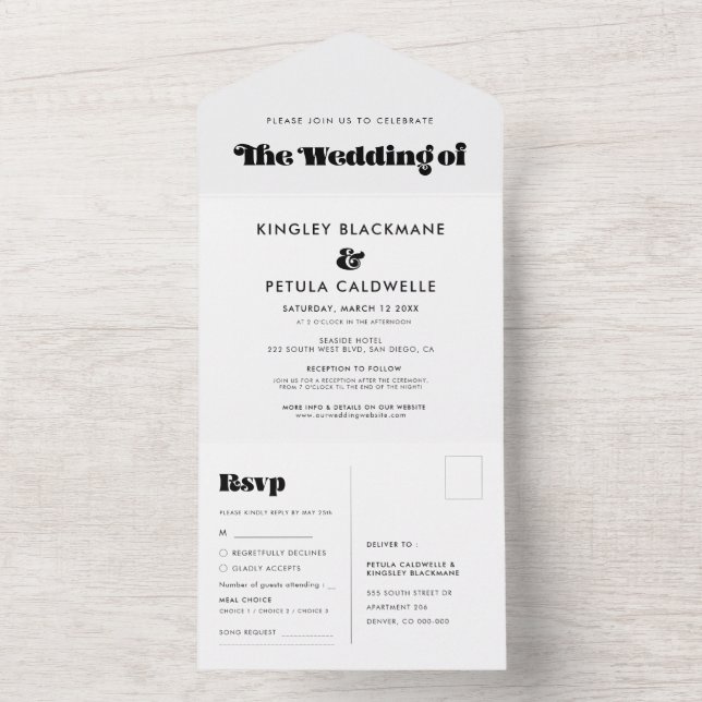 Vintage retro script casamento (Interno)