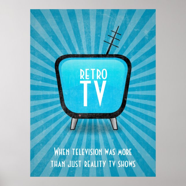 Vintage Retro TV Television Poster (Frente)