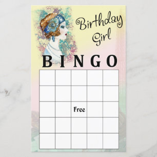 Vintage Retro Woman Bingo Game