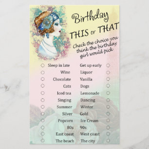 Vintage Retro Woman Birthday este ou aquele jogo
