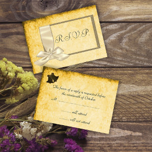 Vintage Ribbon, RSVP de Casamentos Dourados e Cast
