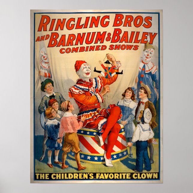 Vintage Ringling Brothers Combinado Mostra Poster (Frente)