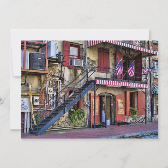 Vintage River Street, Savannah, Convite Georgia (Frente)